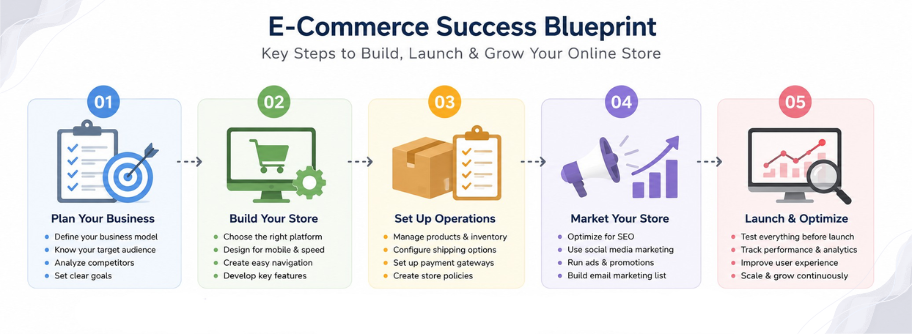 Technical Setup And Launch Readiness Ecommerce Website Development Process Including Design