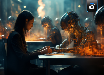 AI Powered Productivity and Human AI Collaboration Concept